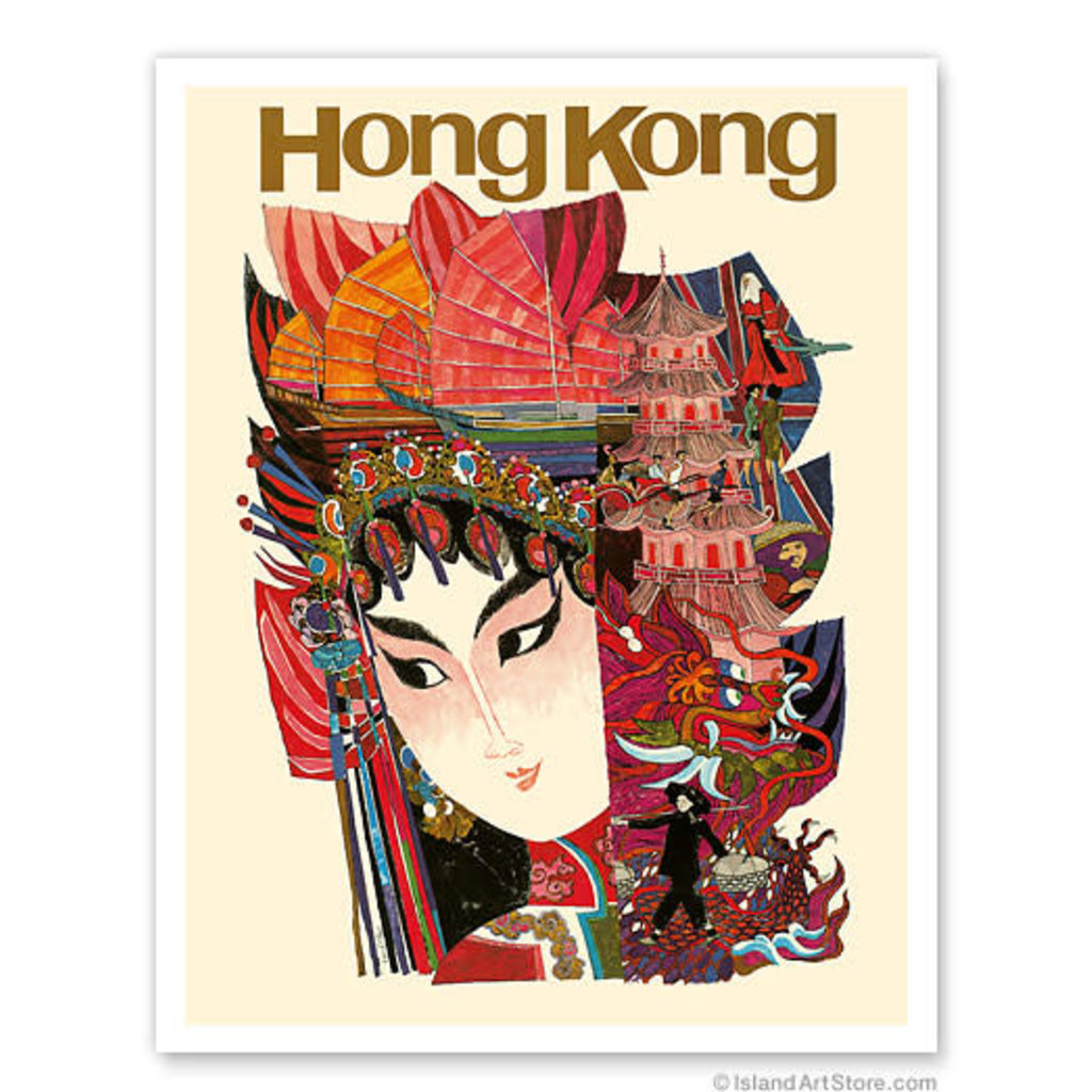 Fly to Hong Kong Geisha Print 9x12