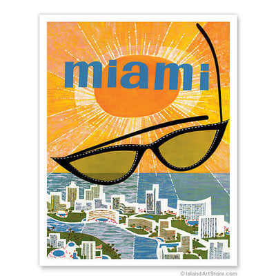 Fly to Sunny Miami Sunglasses Print