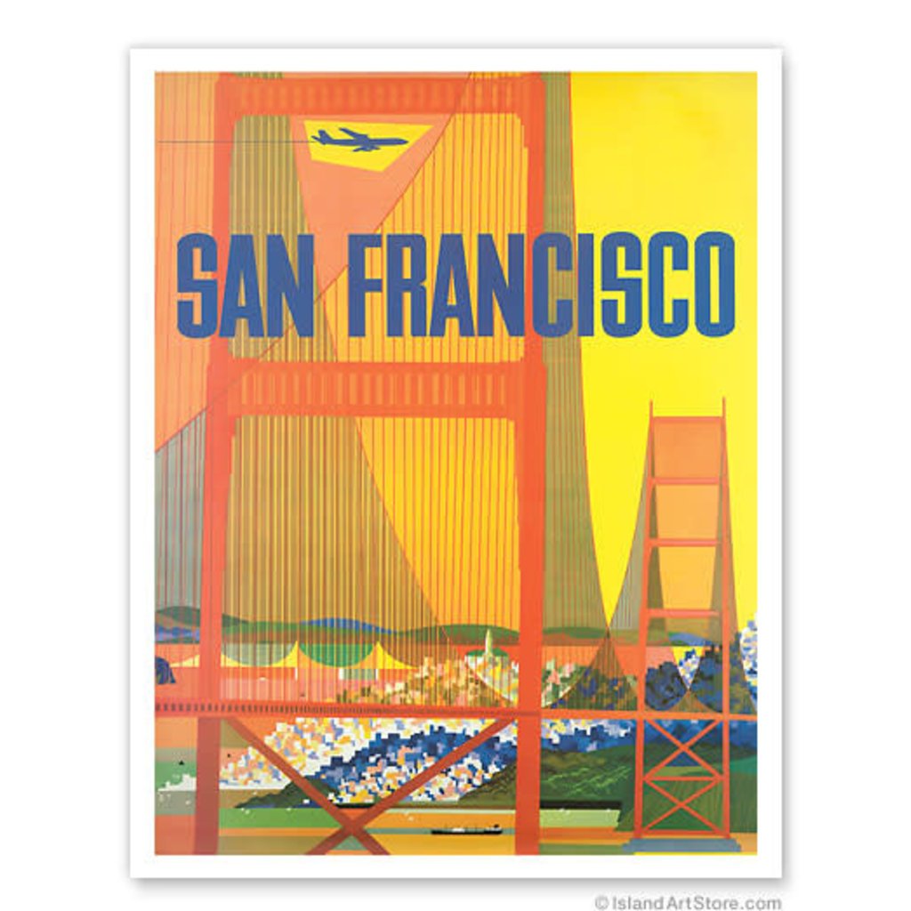 Fly to San Francisco Golden Gate Print 9x12