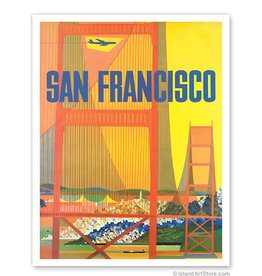 Fly to San Francisco Golden Gate Print