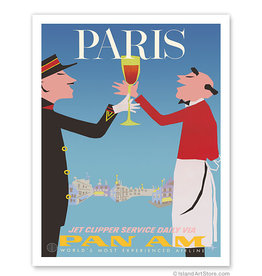 Pan Am Glass of Wine Paris France Print