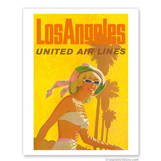 United Airlines Los Angeles Print 9x12