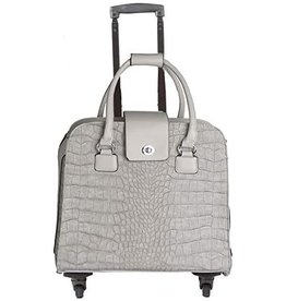 Harlequin Vegan Crocodile Rolling Tote