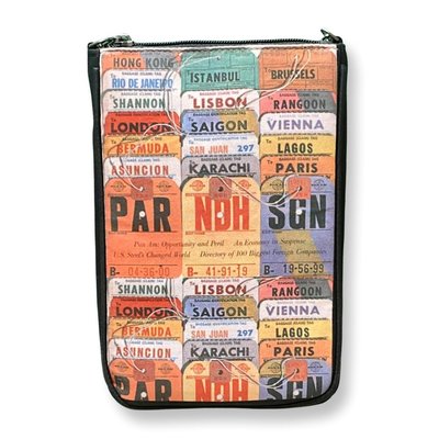 DJ- Pan Am Cell Phone Crossbody Bag- Luggage tags