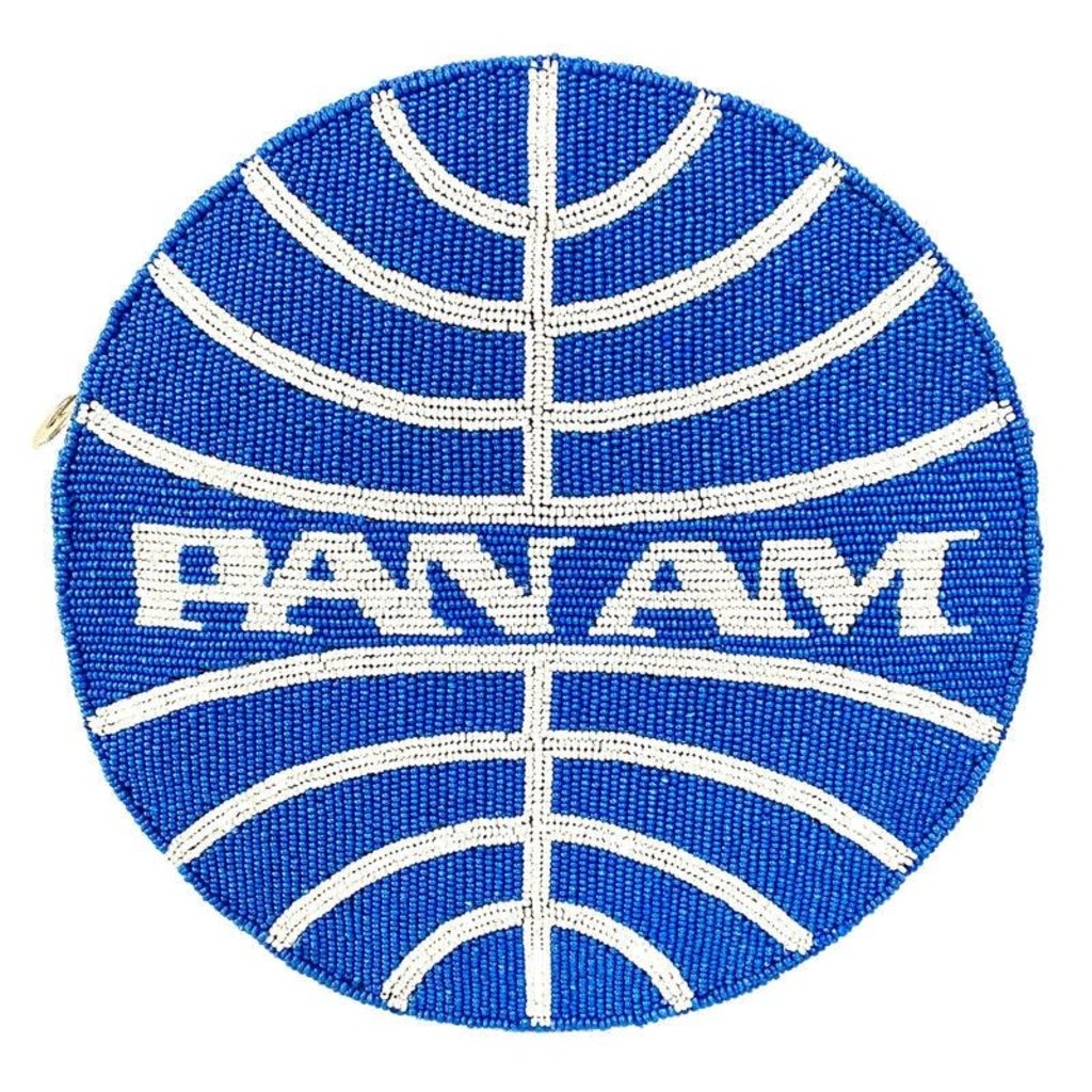WHDJ- Pan Am Beaded Round Handbag w/Silver Chain