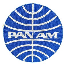 DJ- Pan Am Beaded Round Handbag w/Silver Chain