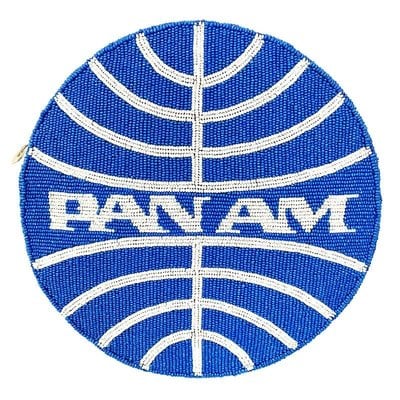 WHDJ- Pan Am Beaded Round Handbag w/Silver Chain