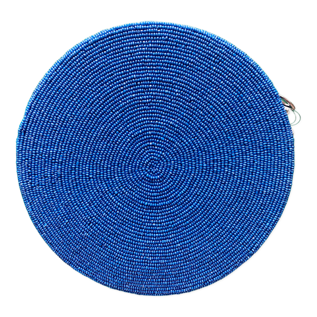 WHDJ- Pan Am Beaded Round Handbag w/Silver Chain