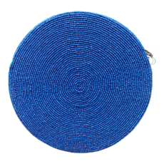 WHDJ- Pan Am Beaded Round Handbag w/Silver Chain