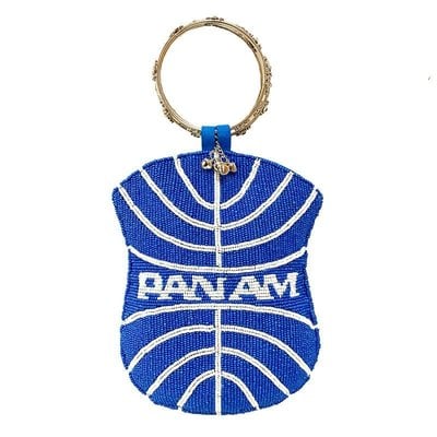 WHDJ- Pan Am Beaded Cell Phone Bag w/Silver Ring Handle