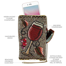 MF- Mary Frances Cell Phone Crossbody - Vino