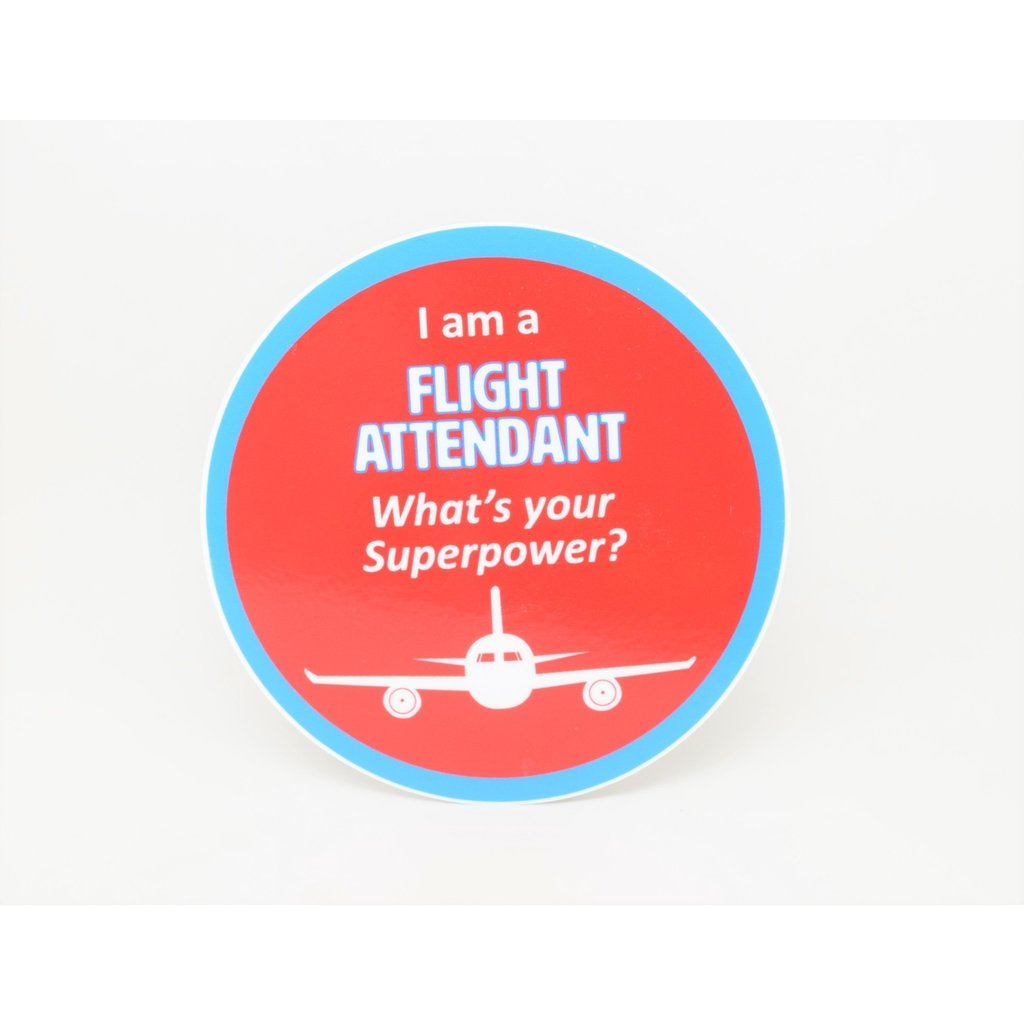 Flight Attendant Superpower Die-Cut Sticker