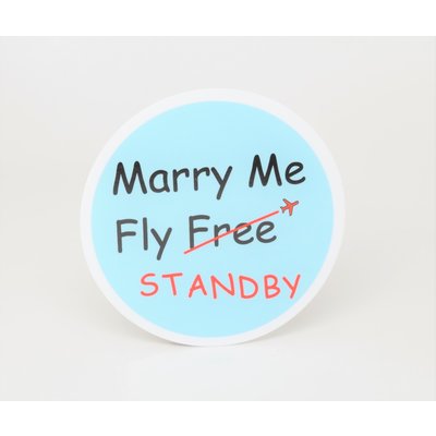 Marry Me, Fly Standby Die-Cut Sticker