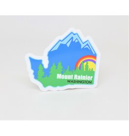 Mt Rainier WA Rainbow Sticker