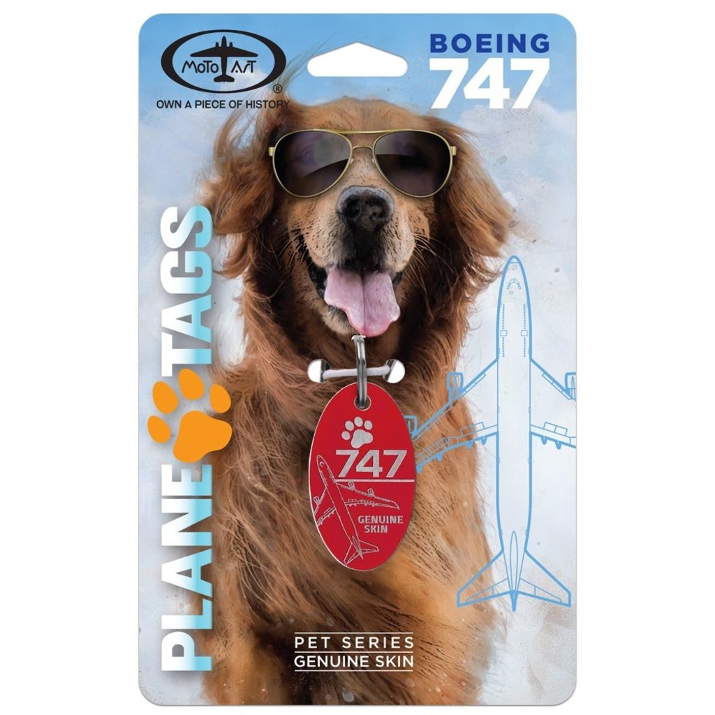 Plane Tags Pet Tag Boeing 747 - Red