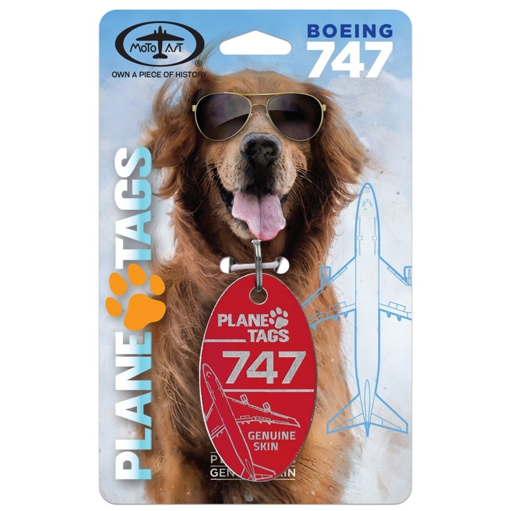 Plane Tags Pet Tag Boeing 747 - Red