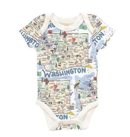 WH1FK- Infant Onesie: Washington Map