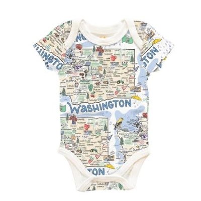 WH1FK- Infant Onesie: Washington Map