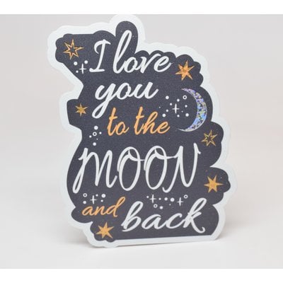 I Love you to the Moon Glitter Sticker