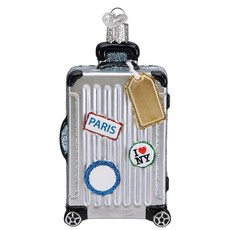 WHOWC- Old World Christmas Rolling Suitcase Ornament