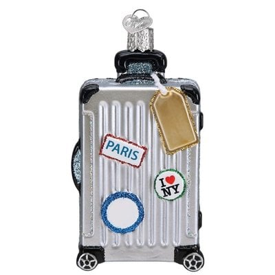 WHOWC- Old World Christmas Rolling Suitcase Ornament