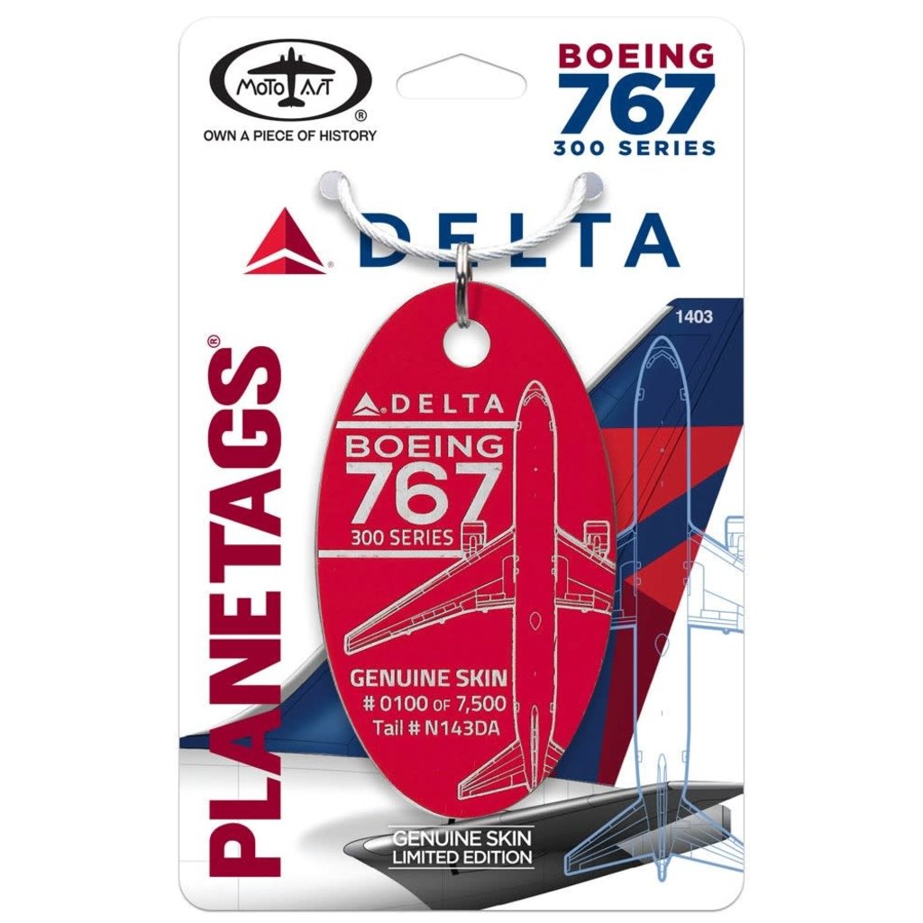 Plane Tag Boeing Delta 767-300 Series - Light Red