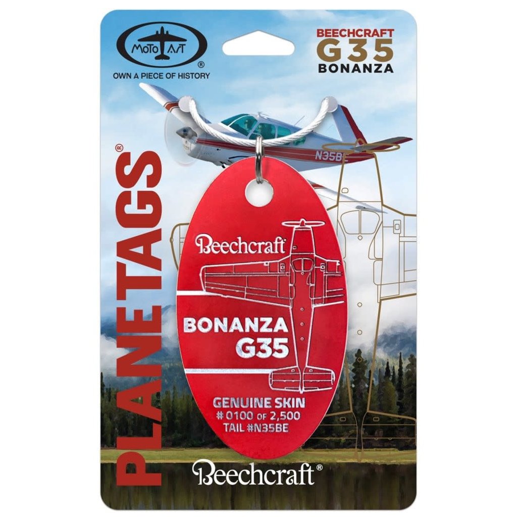 Plane Tag  Beechcraft Bonanza G35 - Red