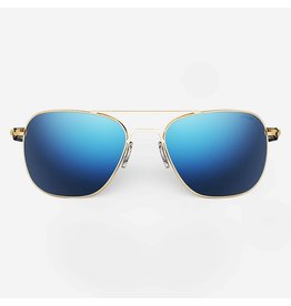 Randolph Aviator 23k Gold Sunglasses - Atlantic Blue