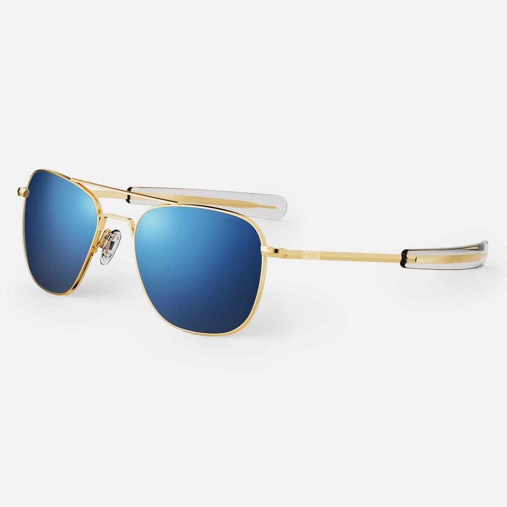Randolph Aviator 23k Gold Sunglasses-Atlantic Blue