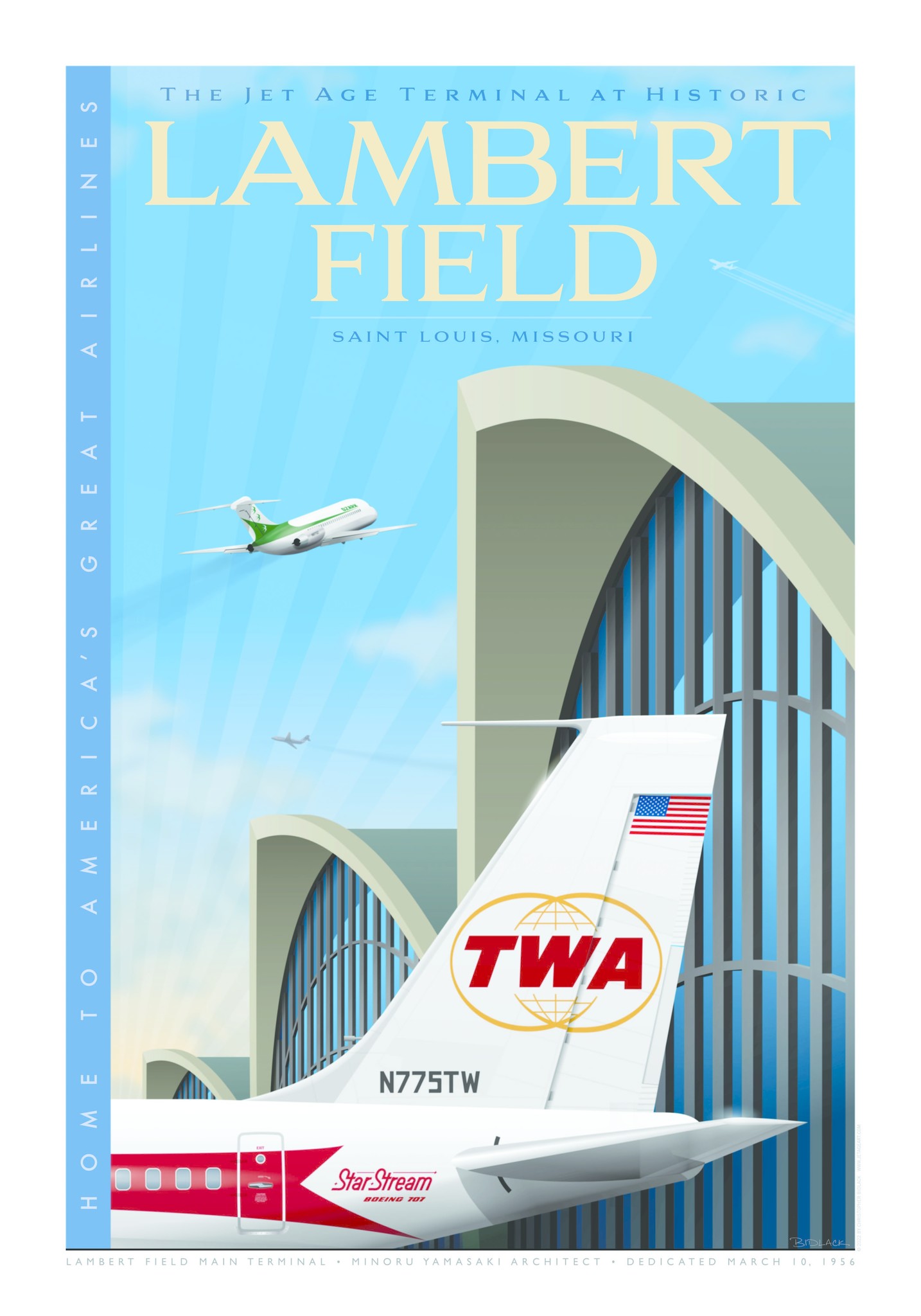 Art Print: Jet Age TWA at Lambert Field Tribute ✈️ - Planewear