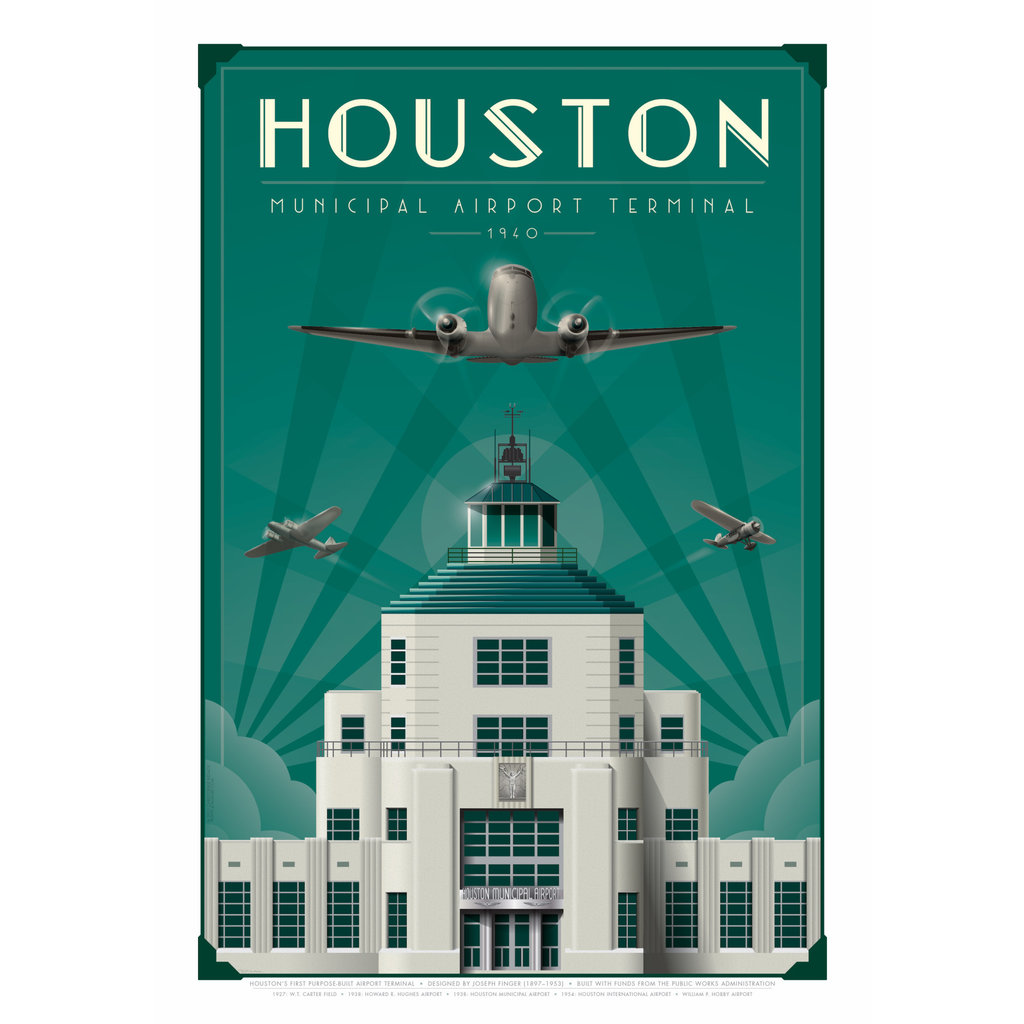 JAA Jet Age Houston Air Terminal 1940 Art Print