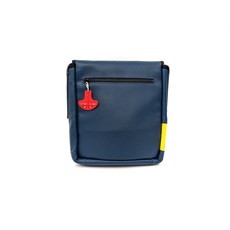 WH1MACL- Mini Messenger Bag  Recycled Blue Airbus Leather and Life Vest Material