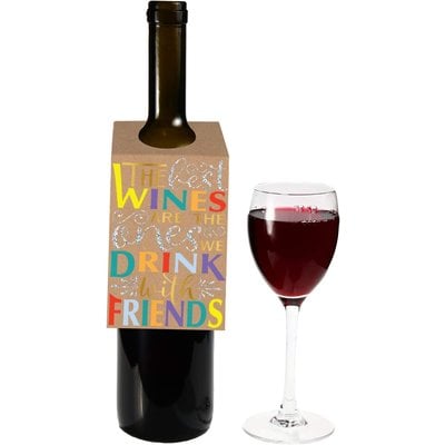 WHJR- Drink with Friends Wine Bottle Tag