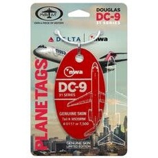 Plane Tag Northwest DC-9 Red