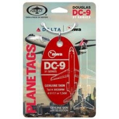Plane Tag Northwest DC-9 Red
