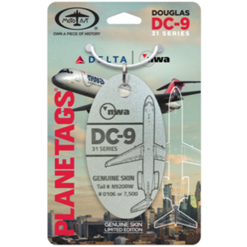 Plane Tag Northwest DC-9 Pearl