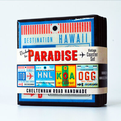 WHCR- Ticket to Paradise Vintage Coaster Set