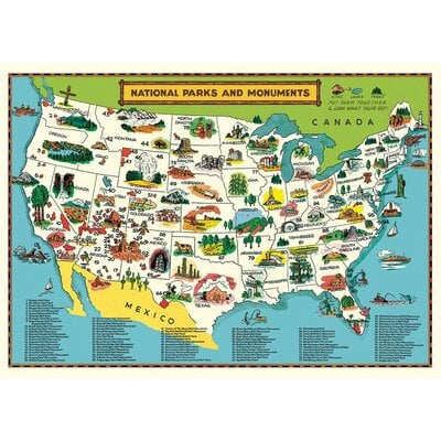 WHCV- National Parks Map Poster & Wrap