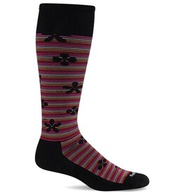 Women's Compression Socks Featherweight Floral Black M/L