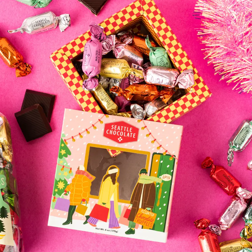 XMAS Window Shopping Holiday Truffle Chocolate Gift Box