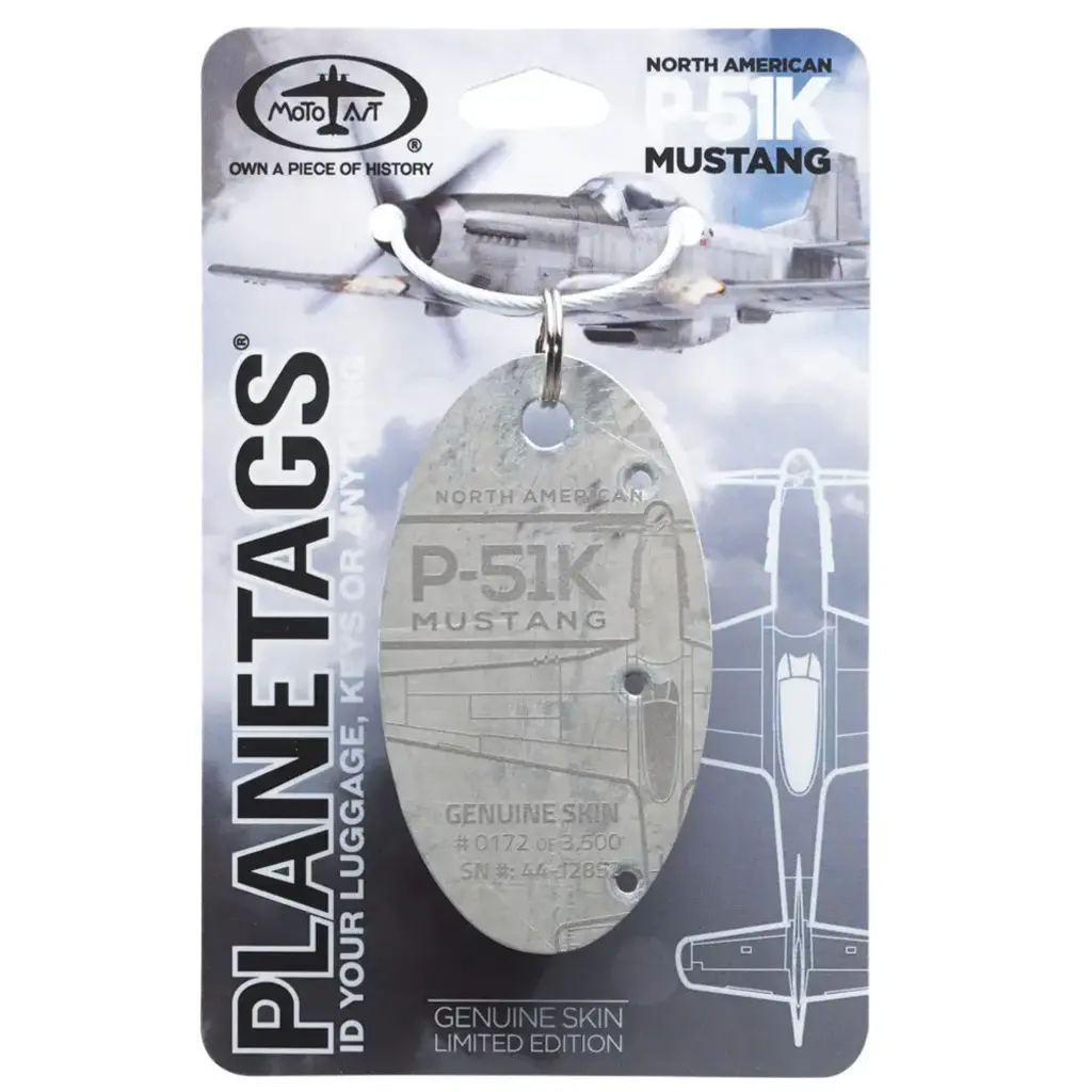 Plane Tag P-51K Mustang Rare with Rivets