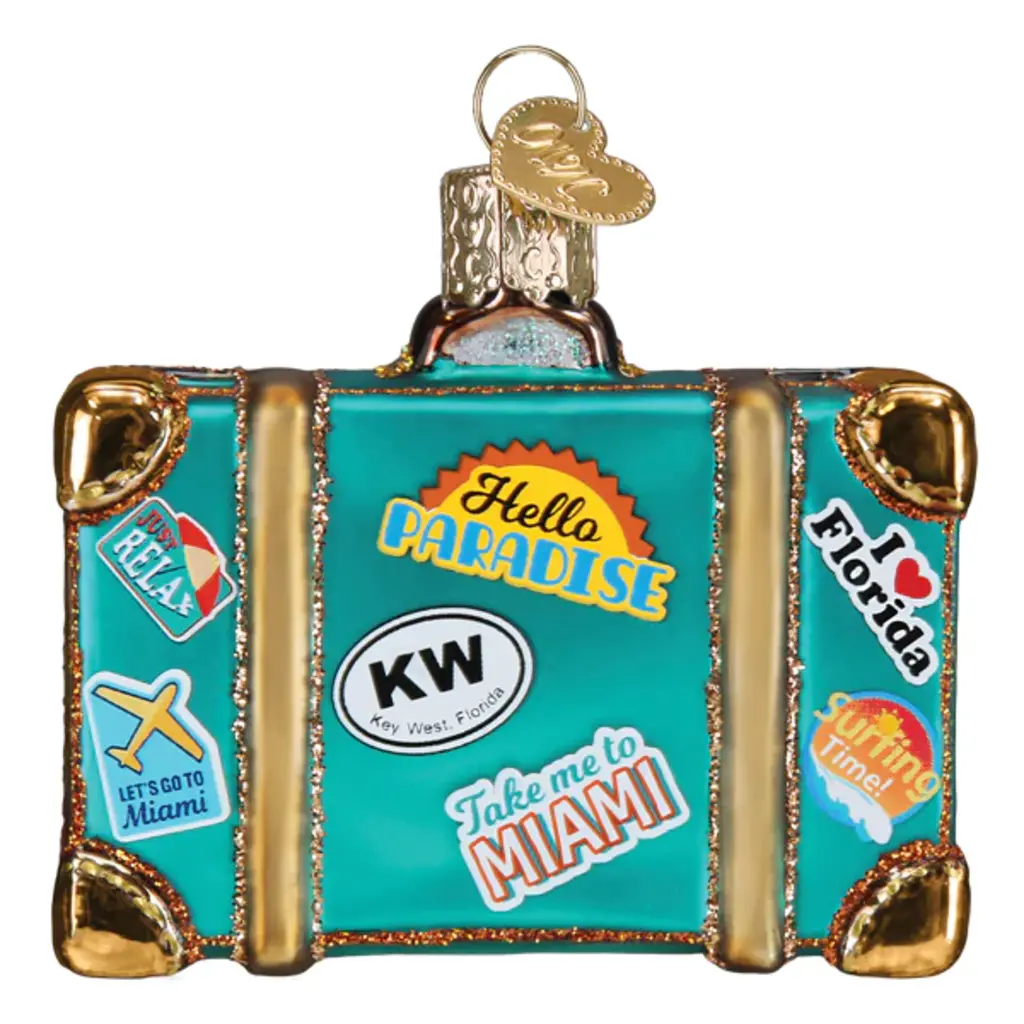 WHOWC- Old World Christmas Miami Suitcase Ornament
