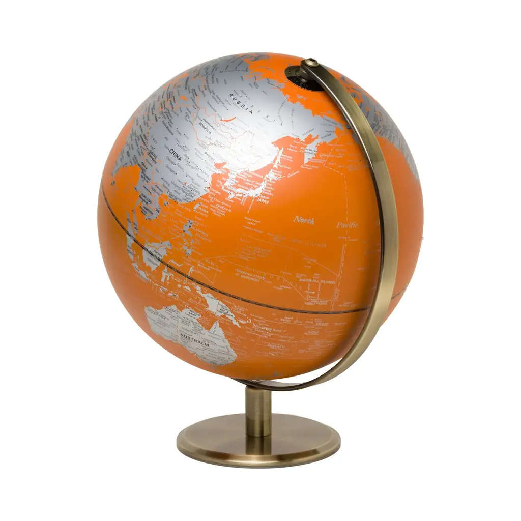 1GH- 10" Orange World Globe Light