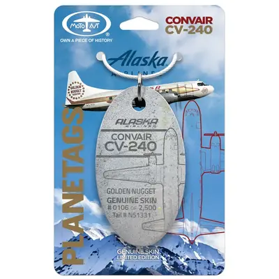 Plane Tag Convair CV-240 Alaska Golden Nugget