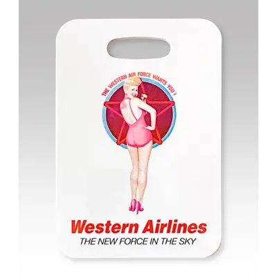 WHMS- Western Airlines Pin Up Luggage Tag