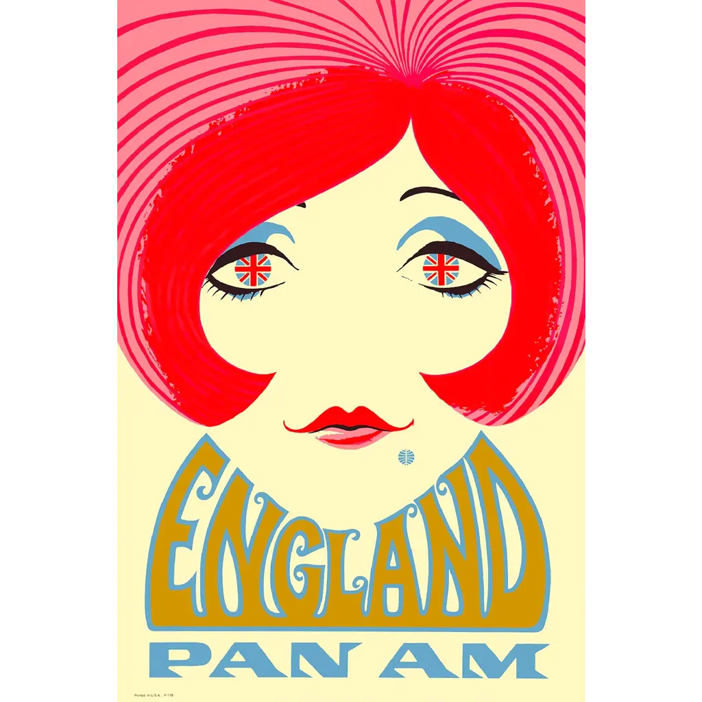 WHSTB- Pan Am England 1960's Twiggy (Mod Girl) Poster