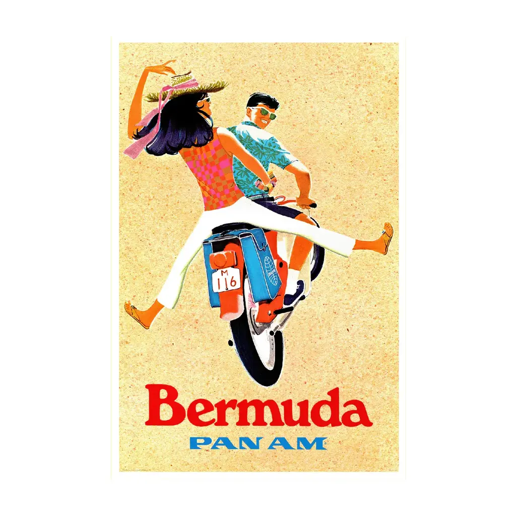 WHSTB- Pan Am Bermuda, 1960s 'Scooter Riders' Poster