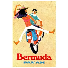 WHSTB- Pan Am Bermuda, 1960s 'Scooter Riders' Poster