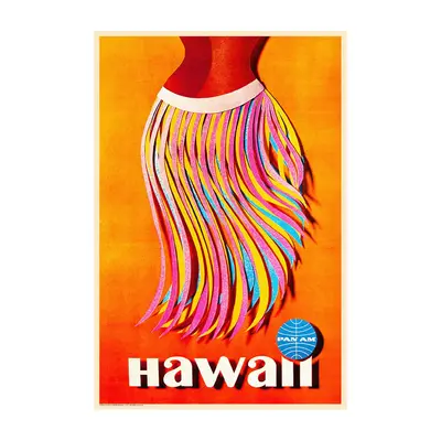 WHSTB- Pan Am Hawaii, 1960s 'Hula Skirt' Poster