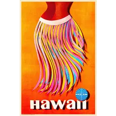 WHSTB- Pan Am Hawaii, 1960s 'Hula Skirt' Poster